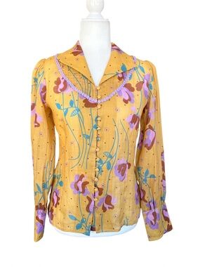 NWOT Free People x Antik Batik Ozzie Blouse Size XS